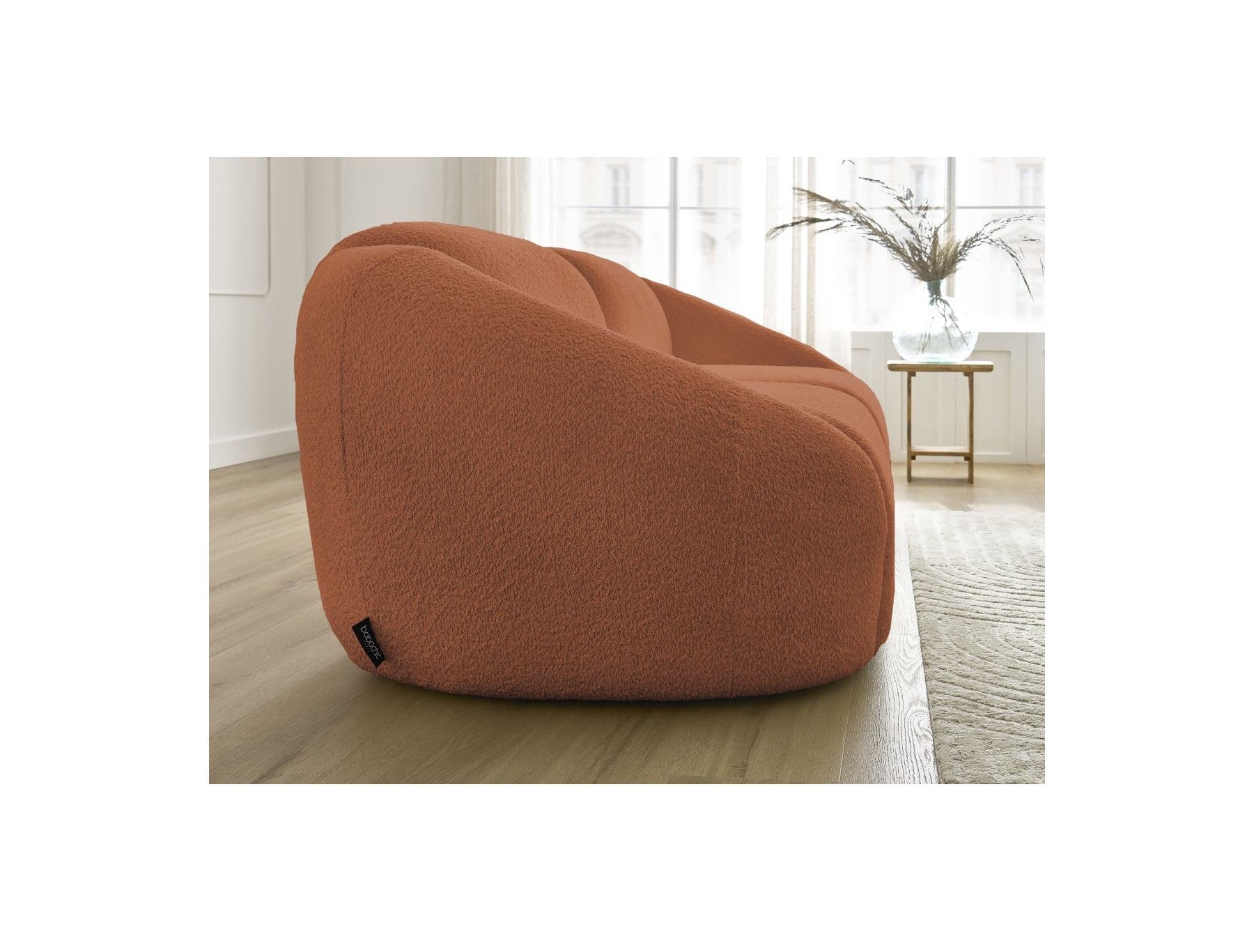 Fixed Straight 2-Seater Sofa - Tina - Bouclé Fabric