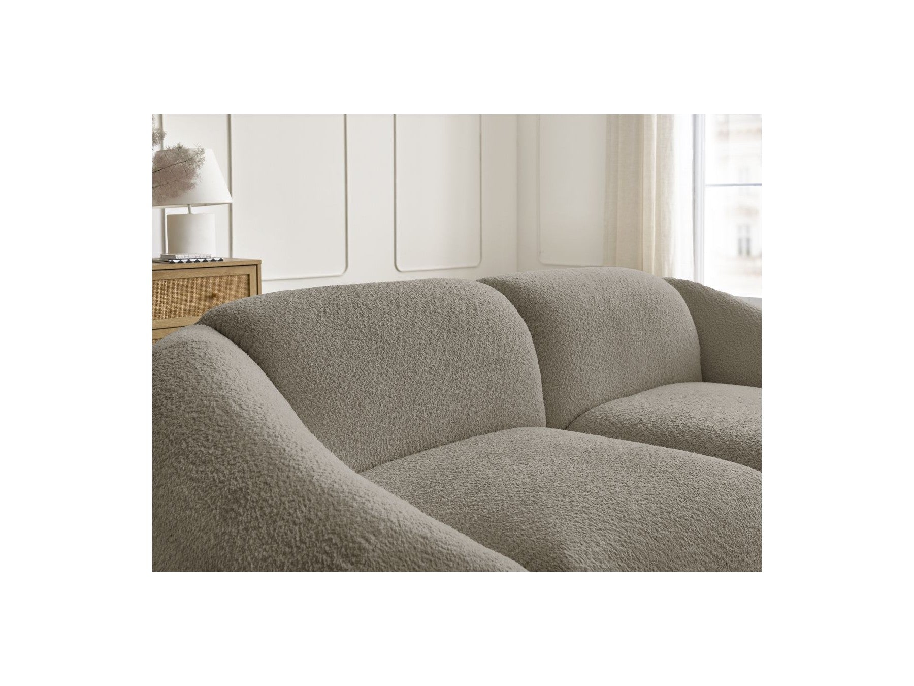 Fixed Straight 2-Seater Sofa - Tina - Bouclé Fabric
