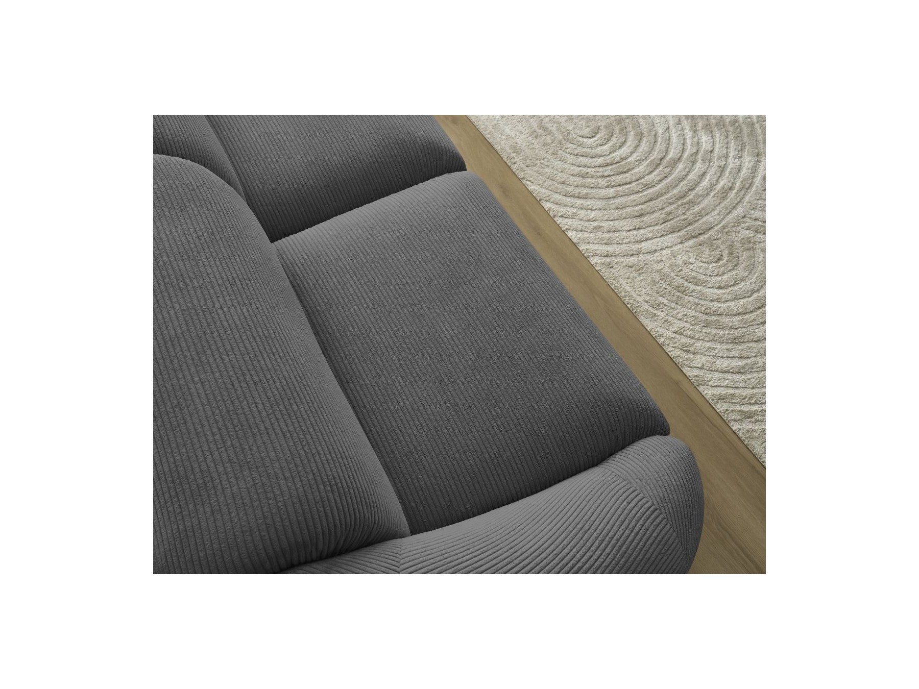Fixed Straight 3-Seater Sofa - Tina - Corduroy