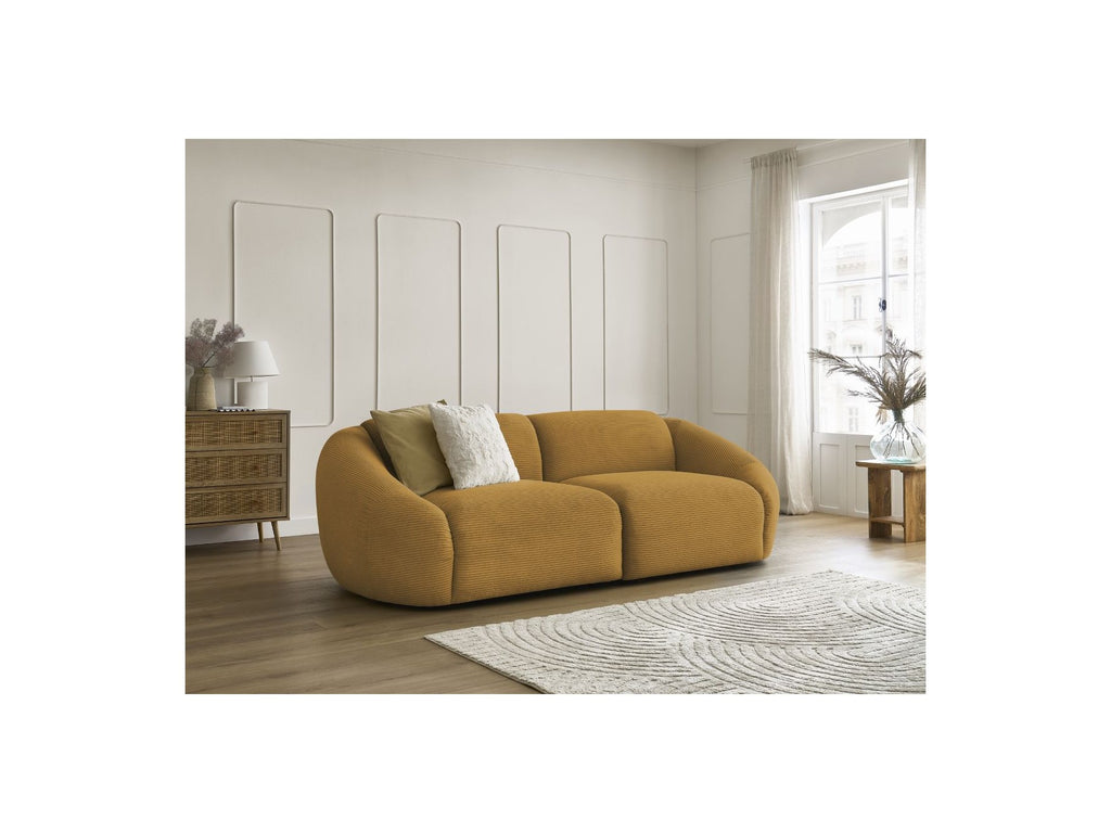 Fixed Straight 3-Seater Sofa - Tina - Corduroy