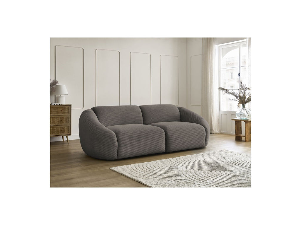 Fixed Straight 3-Seater Sofa - Tina - Corduroy