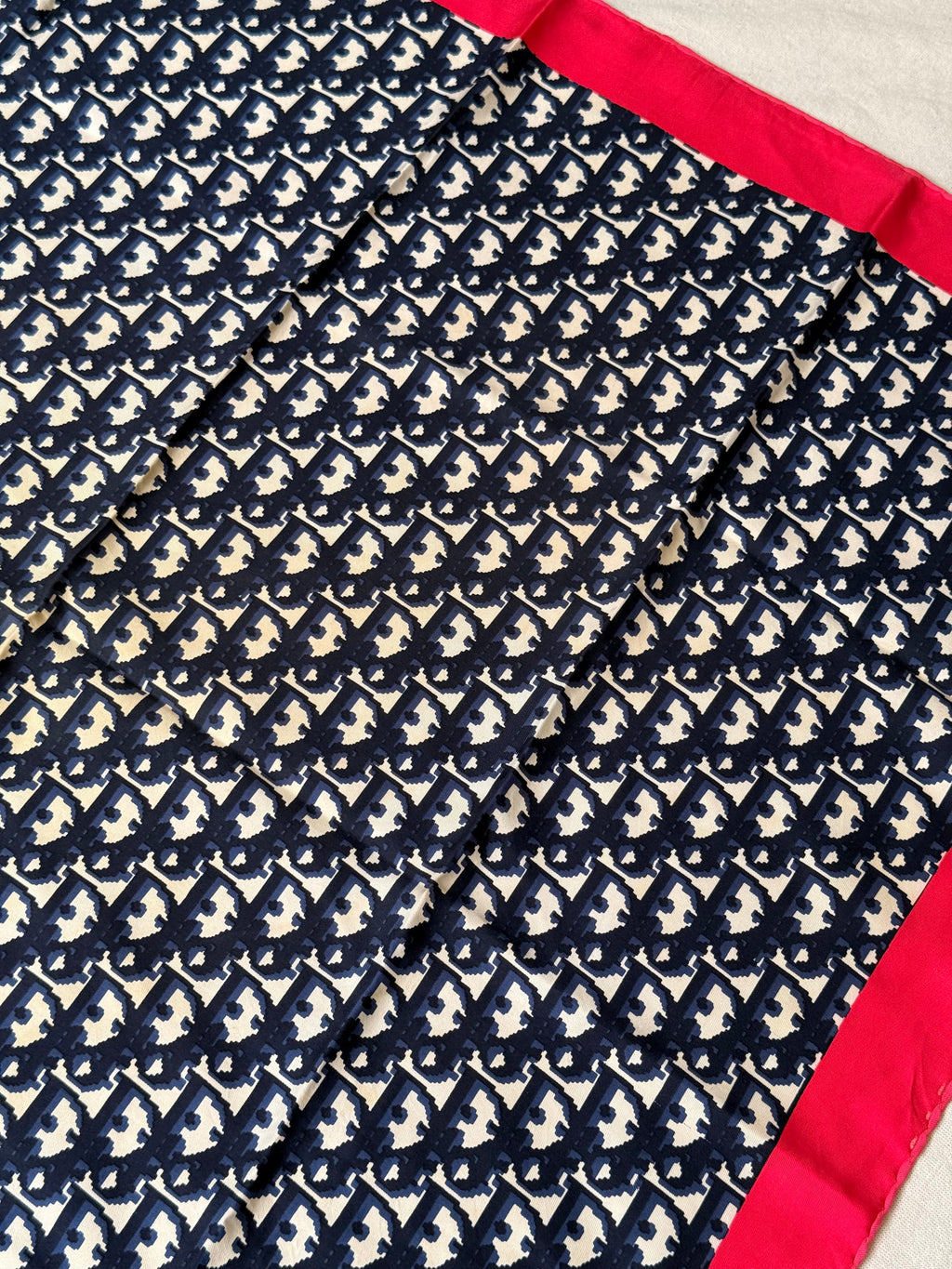Christian Dior Scarf – Blue And Pink Monogram Model
