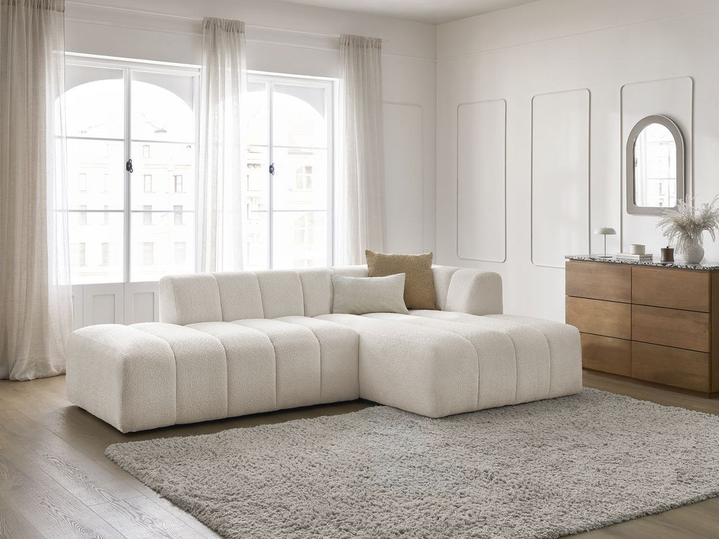 Sofá esquinero fijo modular - Annecy - Tejido bouclé - Esquina derecha