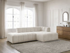 Sofá esquinero fijo modular - Annecy - Tejido bouclé - Esquina derecha