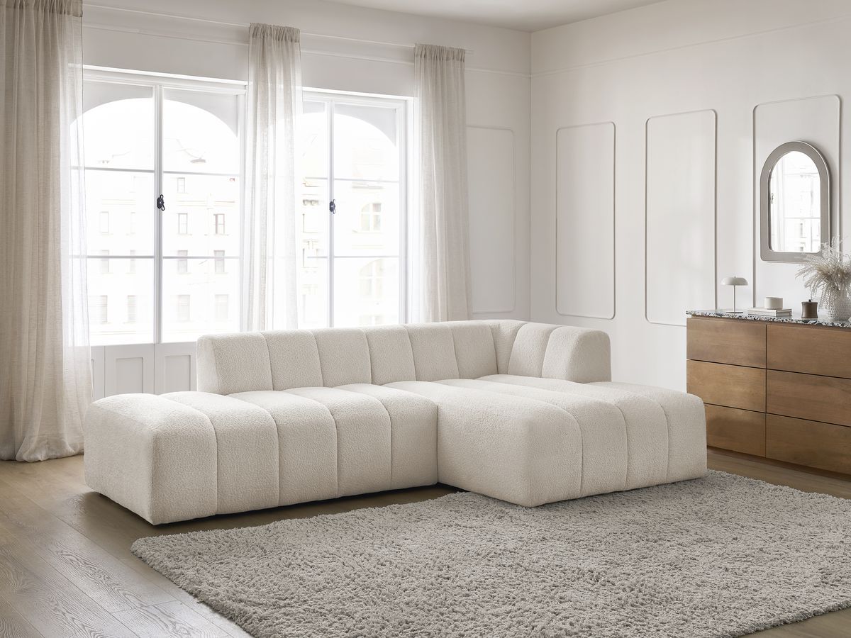 Sofá esquinero fijo modular - Annecy - Tejido bouclé - Esquina derecha