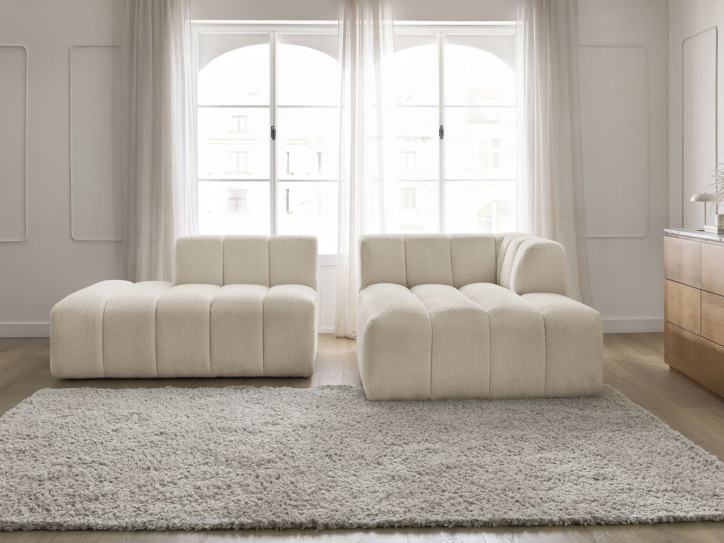 Sofá esquinero fijo modular - Annecy - Tejido bouclé - Esquina derecha
