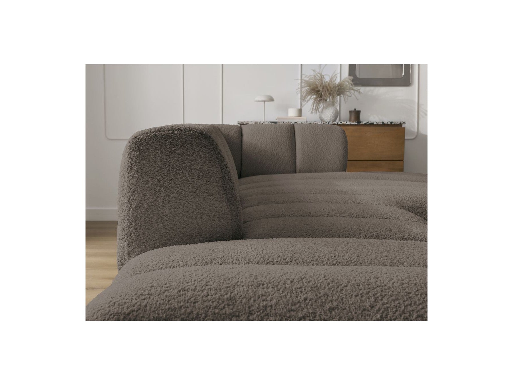 Sofá esquinero fijo modular - Annecy - Tejido bouclé - Esquina derecha