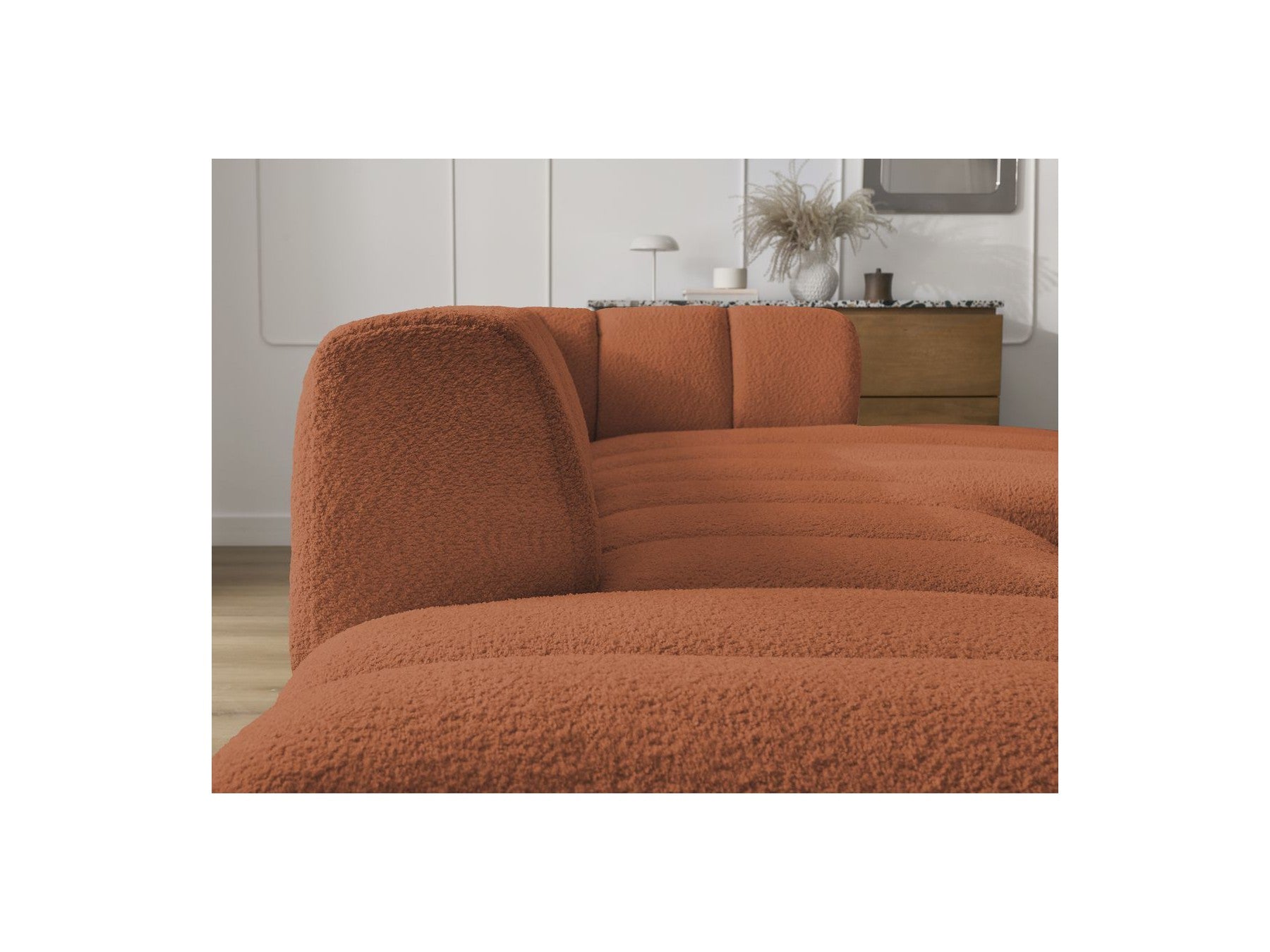 Sofá esquinero fijo modular - Annecy - Tejido bouclé - Esquina derecha