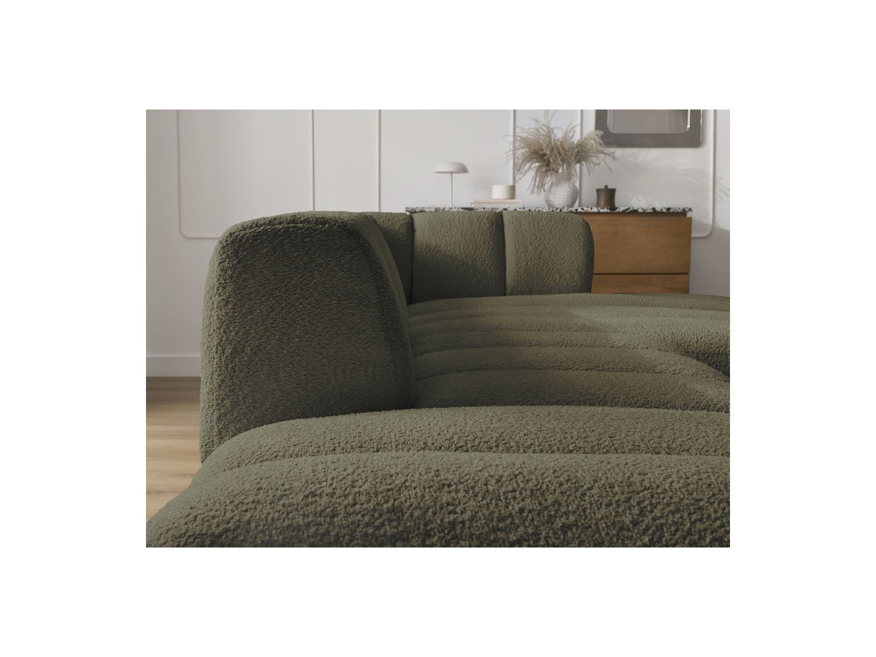 Sofá esquinero fijo modular - Annecy - Tejido bouclé - Esquina derecha