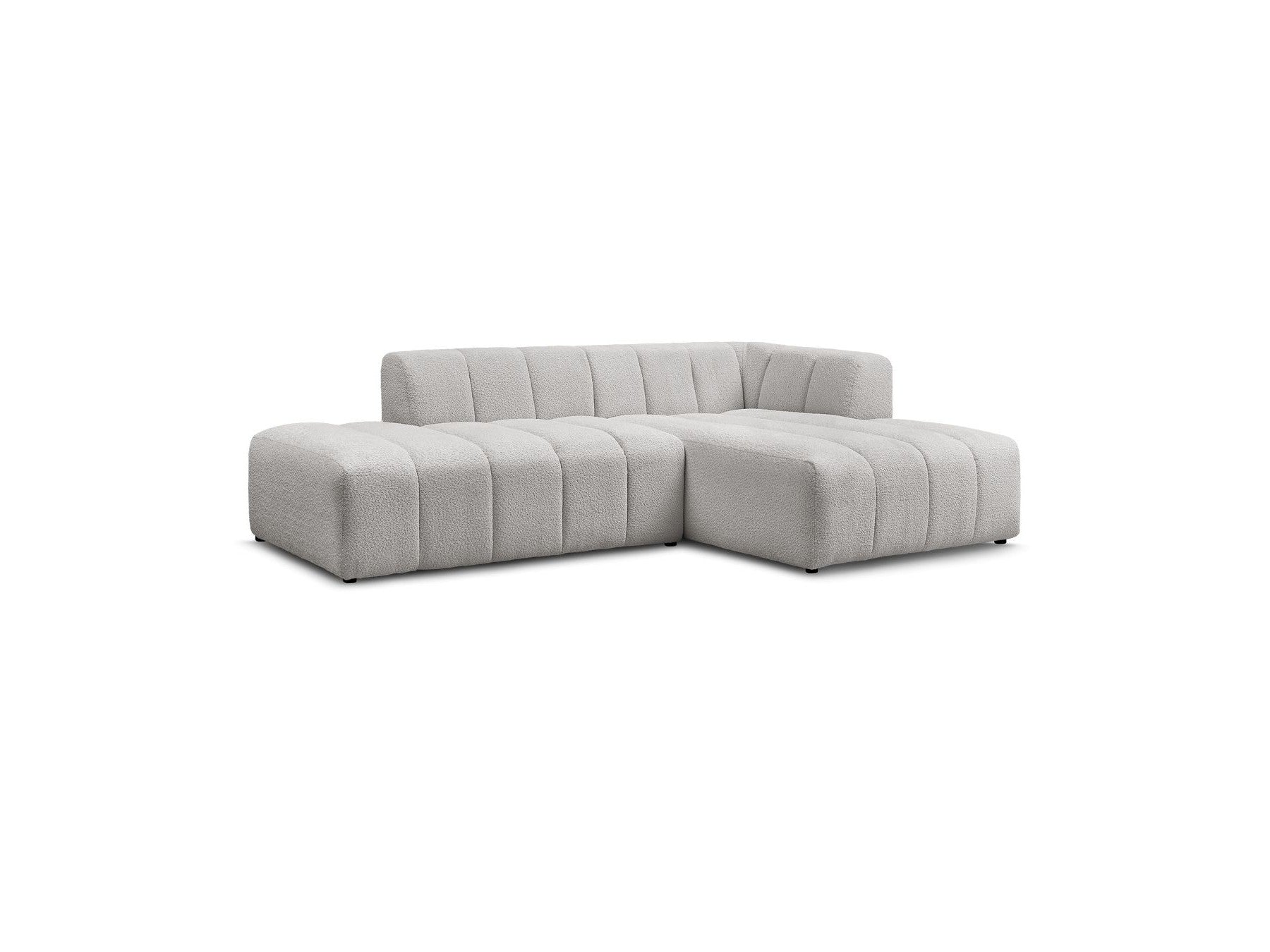 Sofá esquinero fijo modular - Annecy - Tejido bouclé - Esquina derecha
