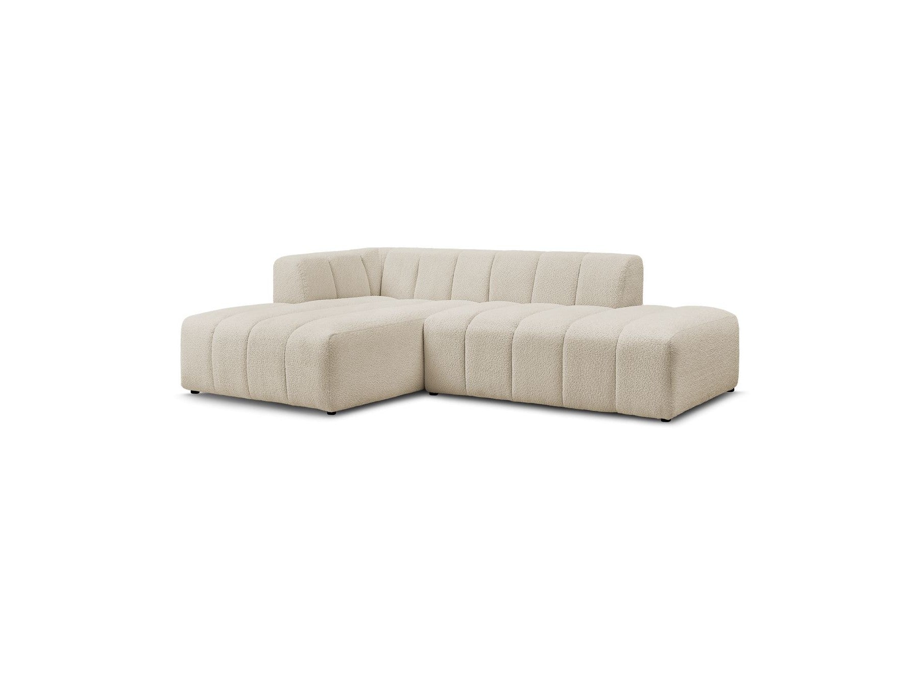 Sofá esquinero fijo modular - Annecy - Tejido bouclé - Esquina izquierda