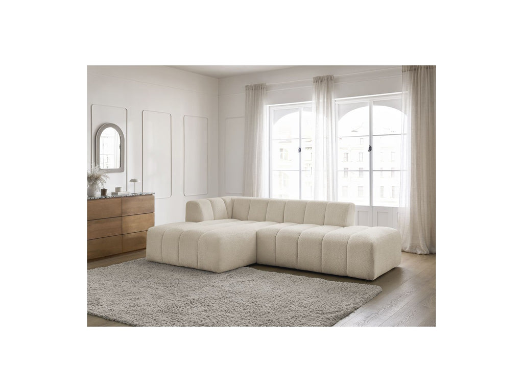 Sofá esquinero fijo modular - Annecy - Tejido bouclé - Esquina izquierda