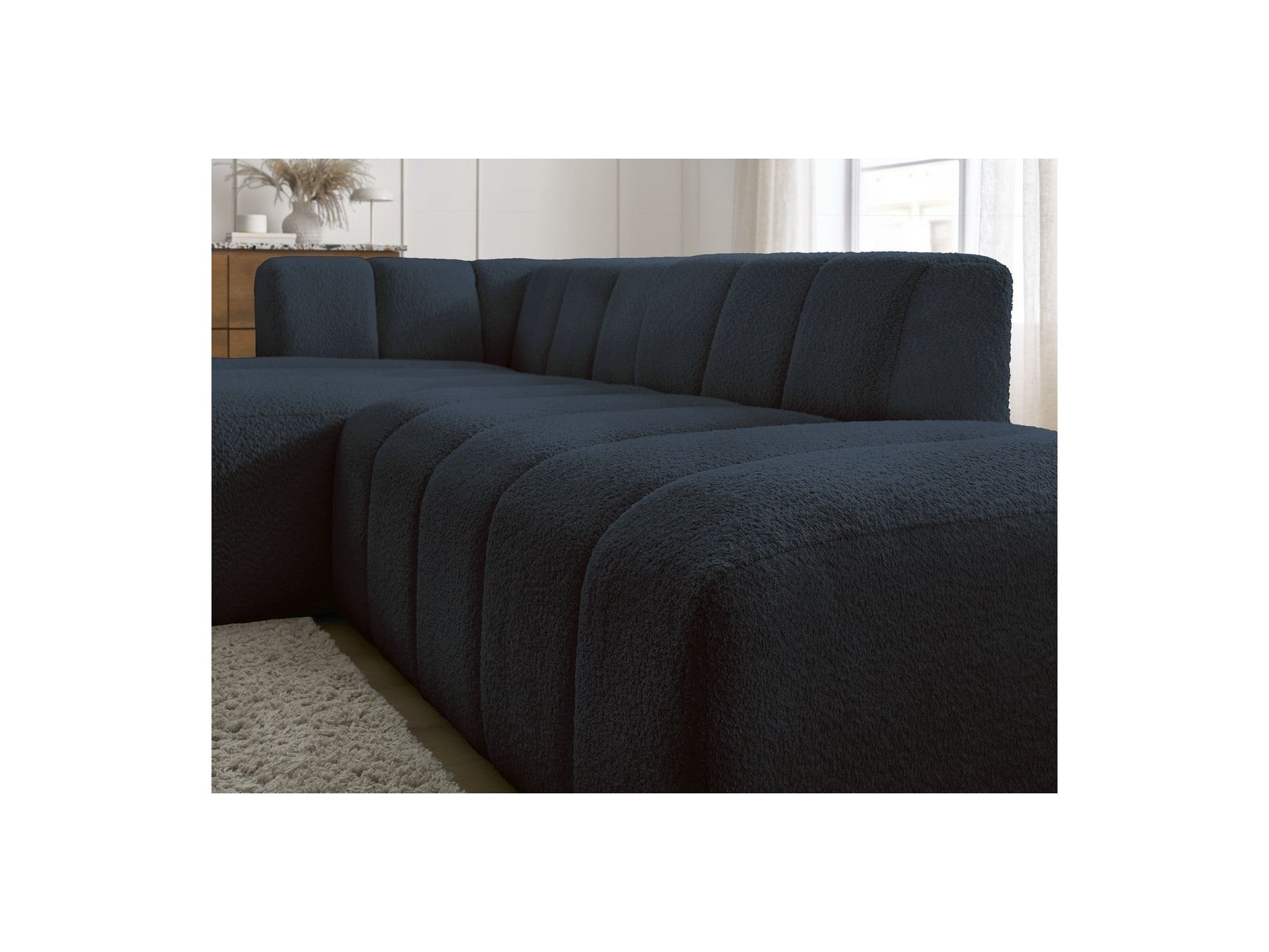 Sofá esquinero fijo modular - Annecy - Tejido bouclé - Esquina izquierda