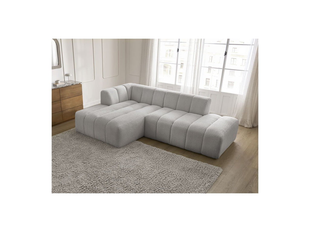 Sofá esquinero fijo modular - Annecy - Tejido bouclé - Esquina izquierda