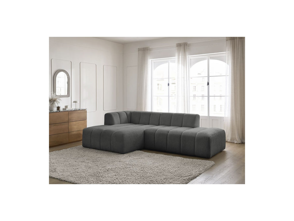 Sofá esquinero fijo modular - Annecy - Tejido bouclé - Esquina izquierda