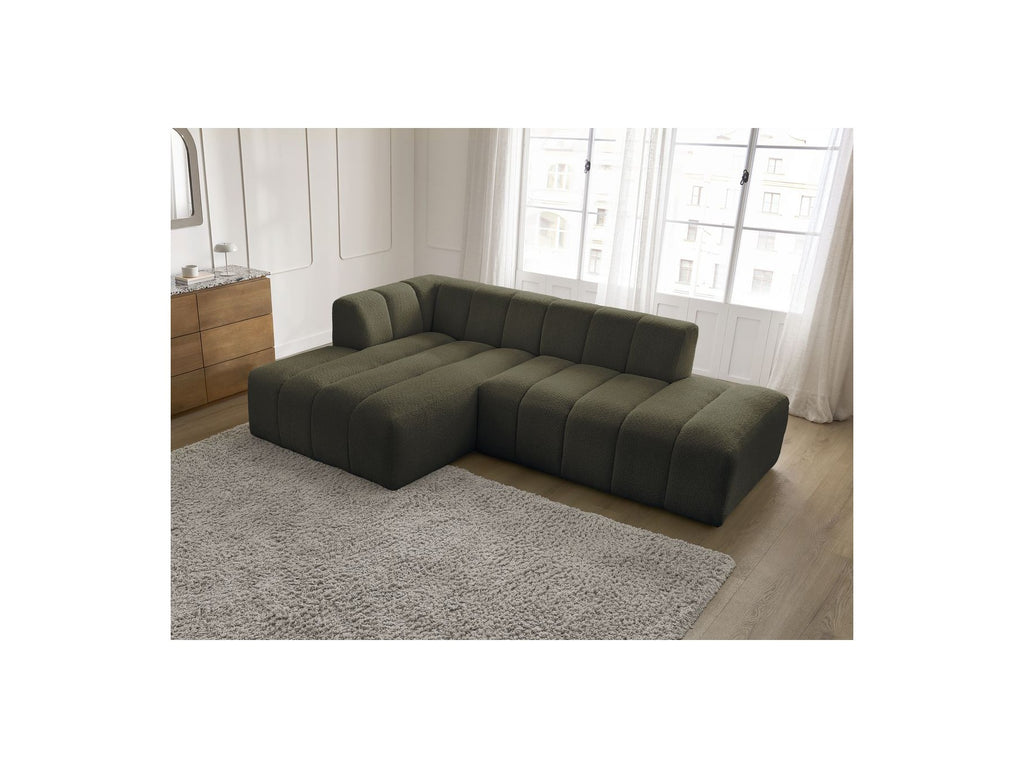 Sofá esquinero fijo modular - Annecy - Tejido bouclé - Esquina izquierda