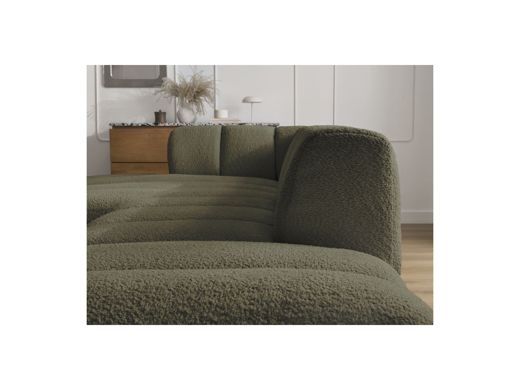 Sofá esquinero fijo modular - Annecy - Tejido bouclé - Esquina izquierda