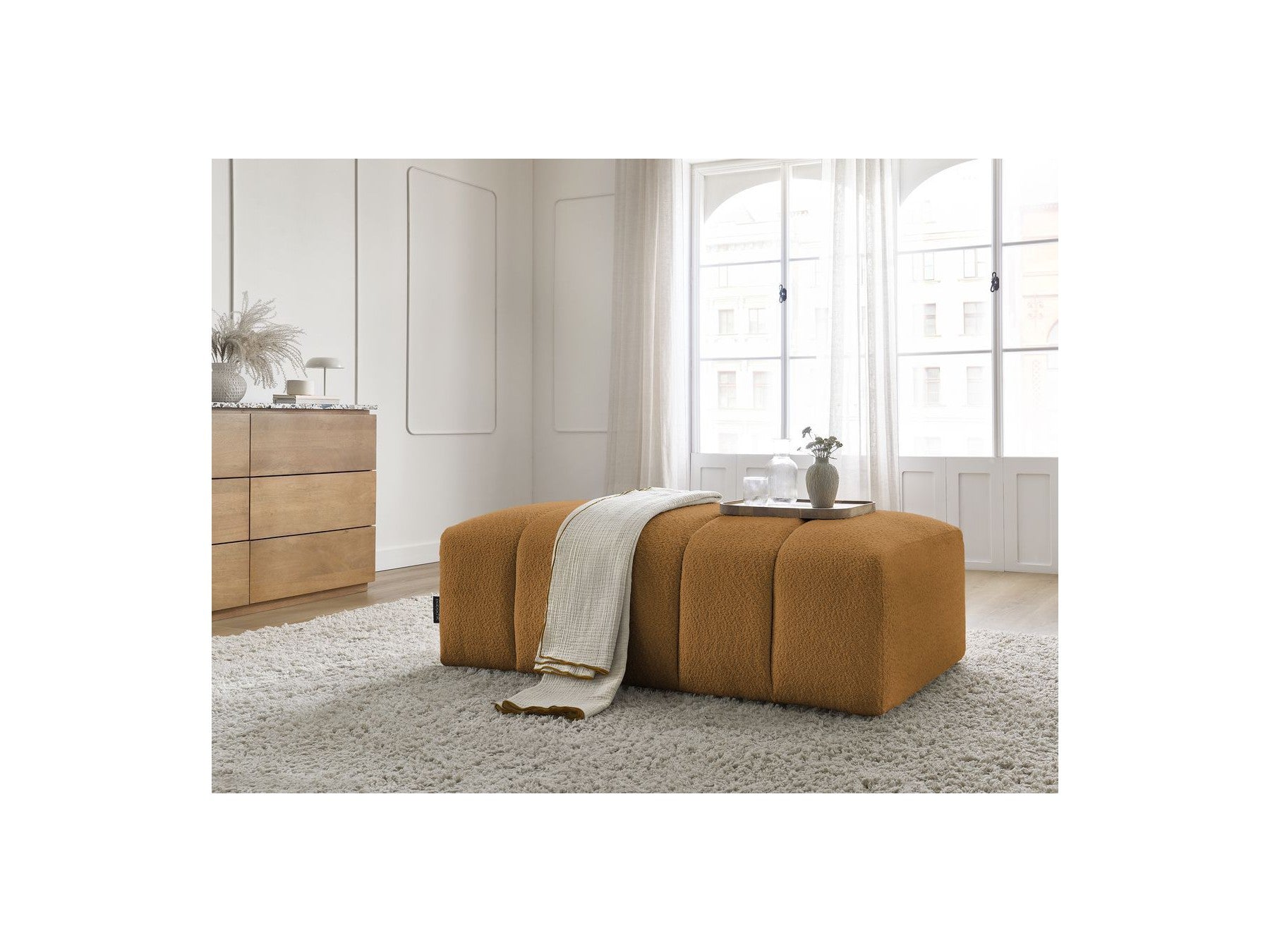 Pouffe for Modular Sofa - Annecy - Bouclé Fabric