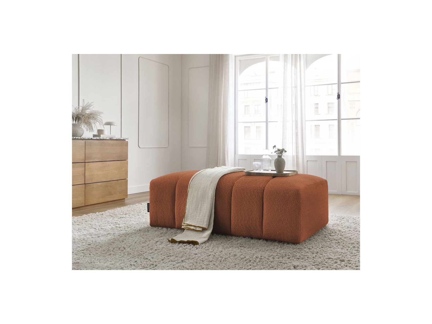 Pouffe for Modular Sofa - Annecy - Bouclé Fabric
