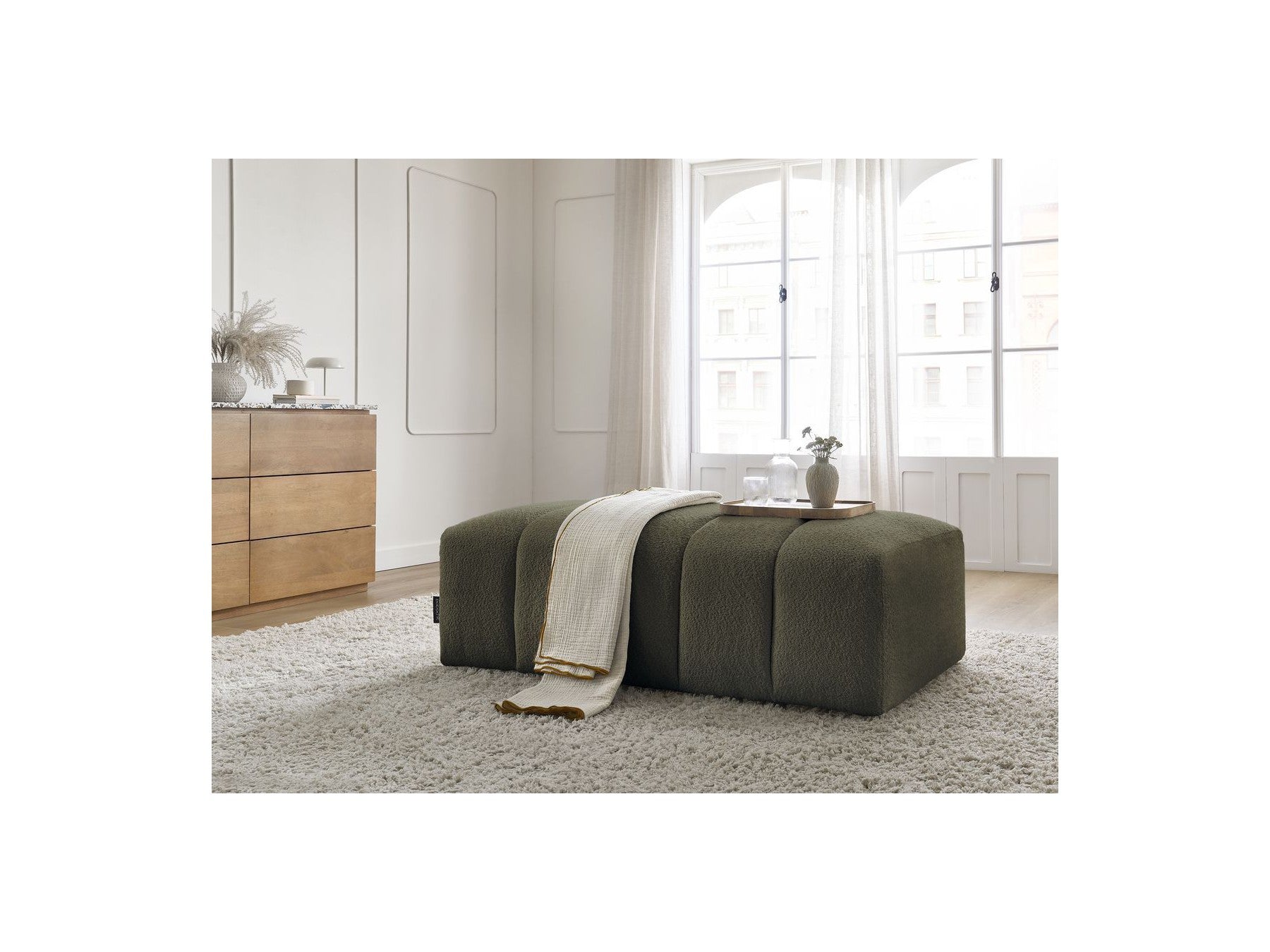 Pouffe for Modular Sofa - Annecy - Bouclé Fabric