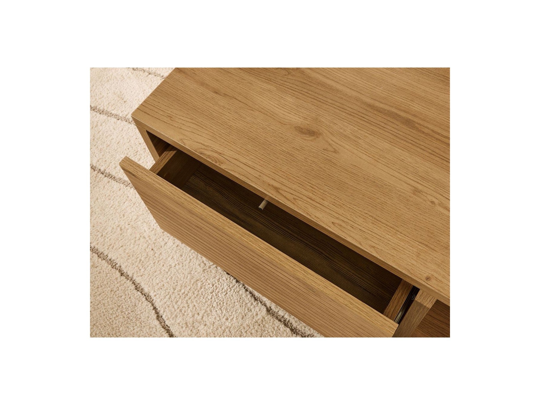 Ferret - Coffee Table with Drawer - Wooden Slat Effect