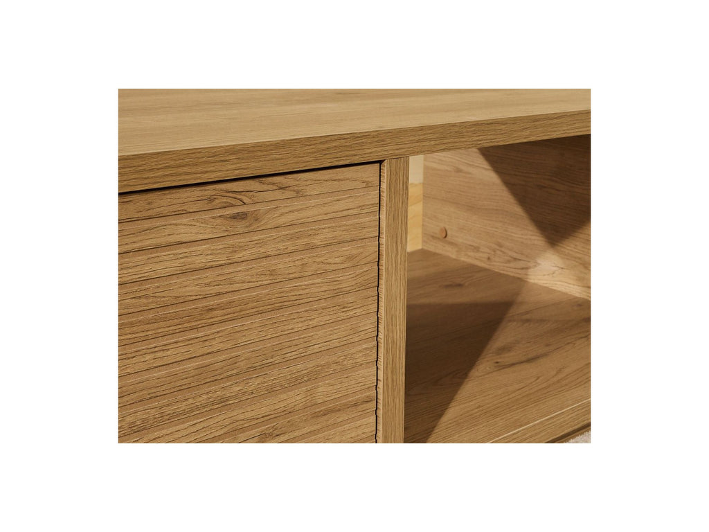Ferret - Coffee Table with Drawer - Wooden Slat Effect