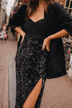 Falda Léana Sequin Noir