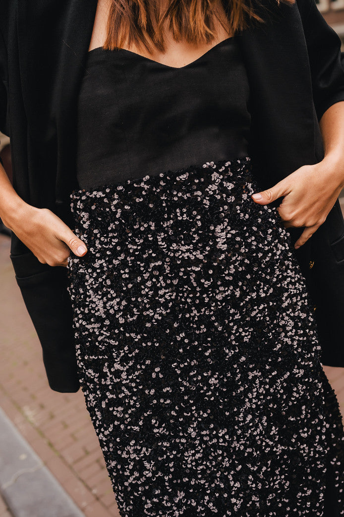 Falda Léana Sequin Noir
