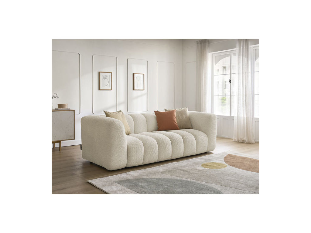 Talia - Fixed Straight 3-Seater Sofa - Bouclé Fabric