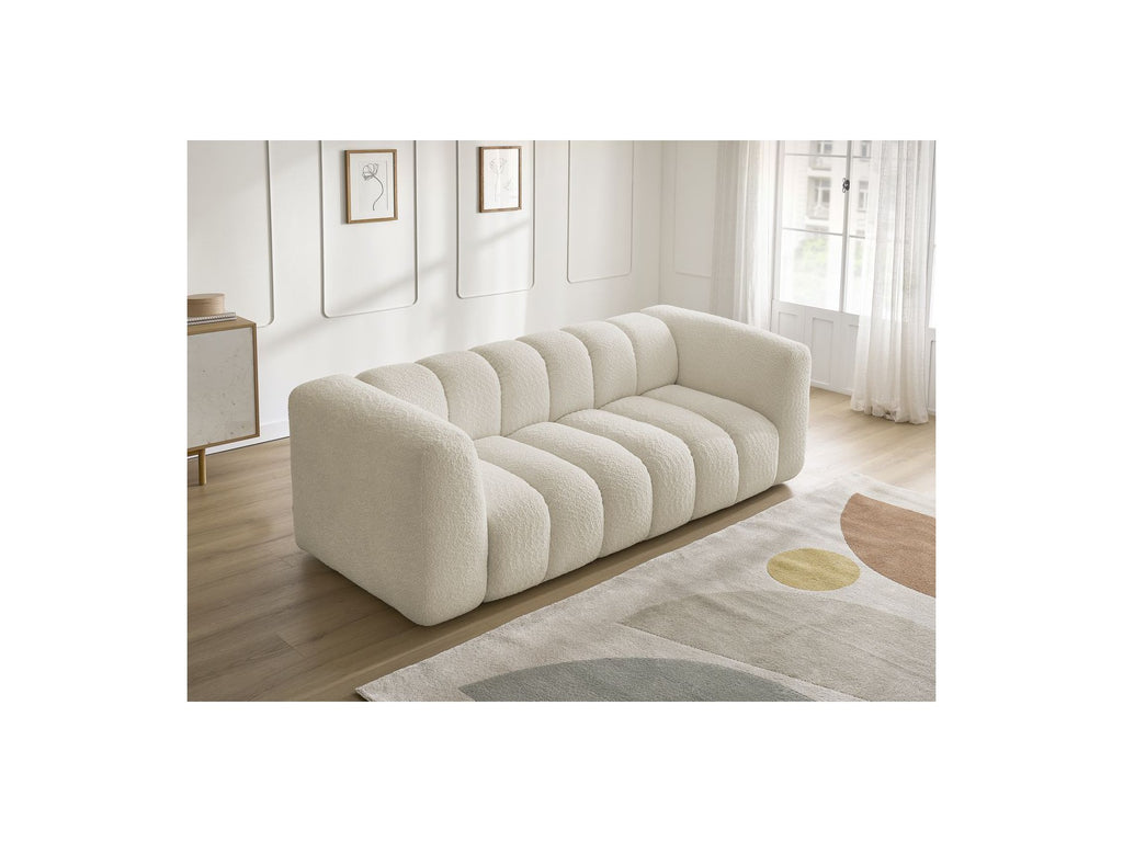 Talia - Fixed Straight 3-Seater Sofa - Bouclé Fabric