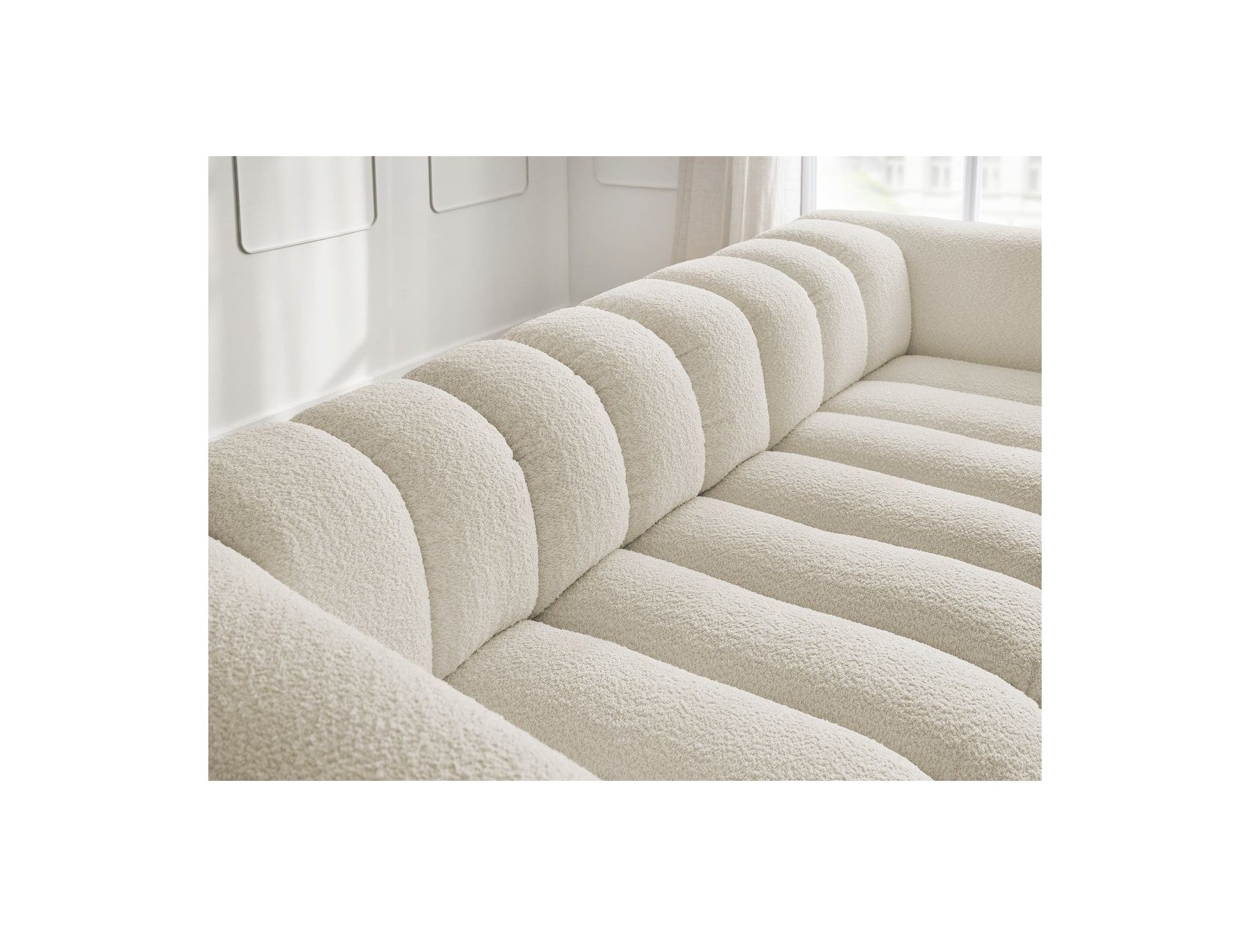 Talia - Fixed Straight 3-Seater Sofa - Bouclé Fabric