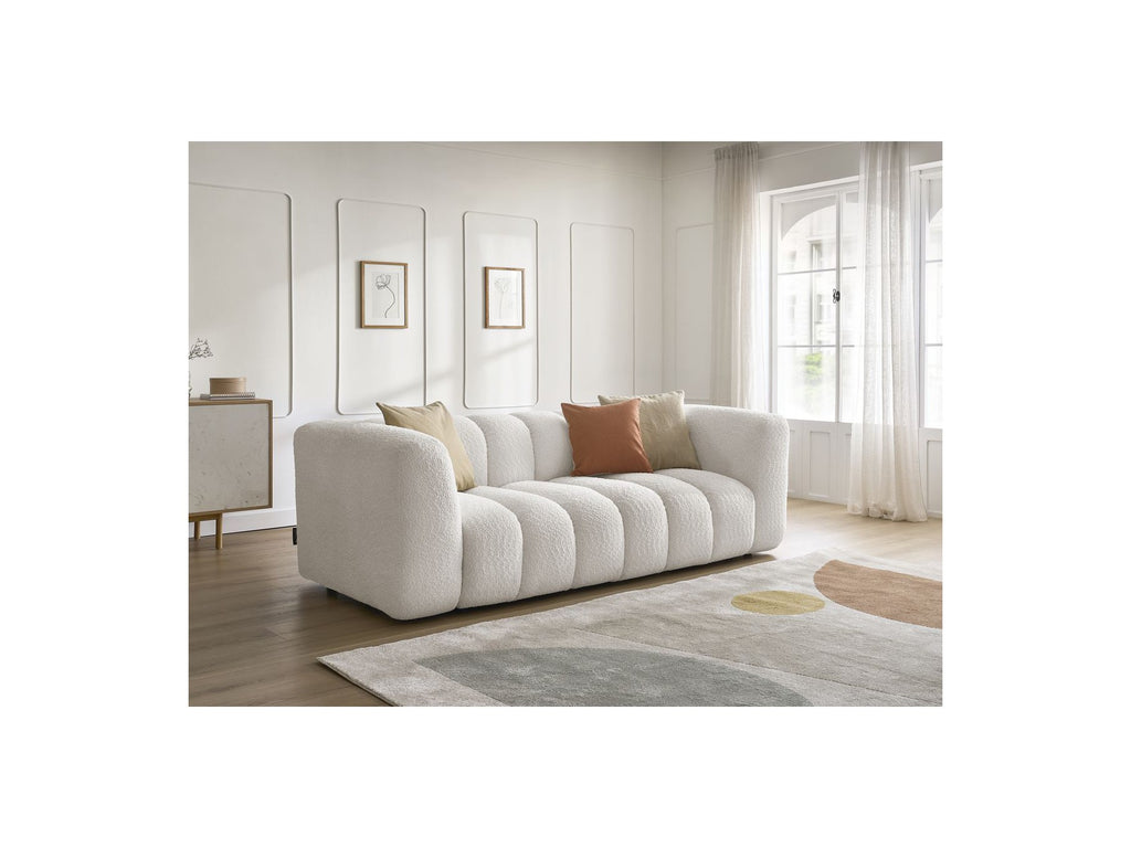 Talia - Fixed Straight 3-Seater Sofa - Bouclé Fabric
