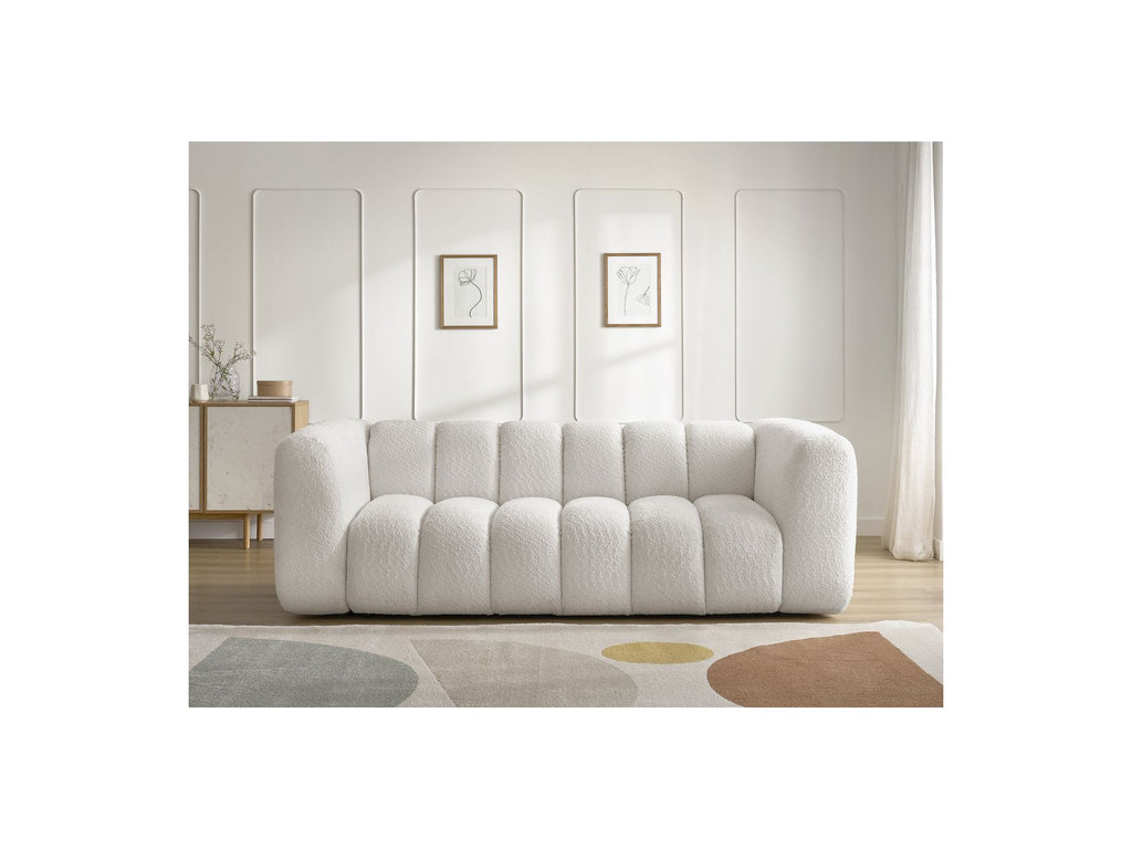 Talia - Fixed Straight 3-Seater Sofa - Bouclé Fabric