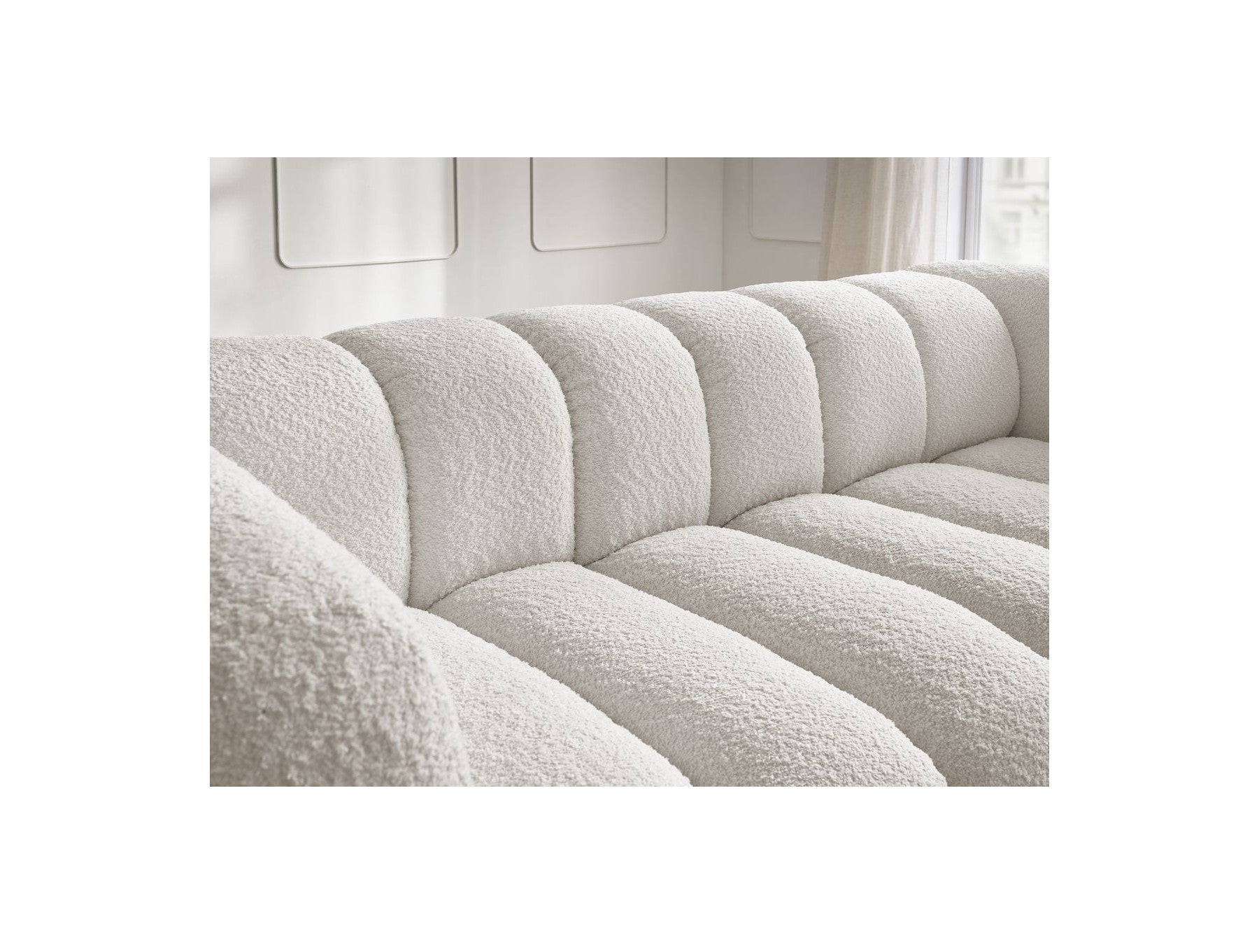 Talia - Fixed Straight 3-Seater Sofa - Bouclé Fabric