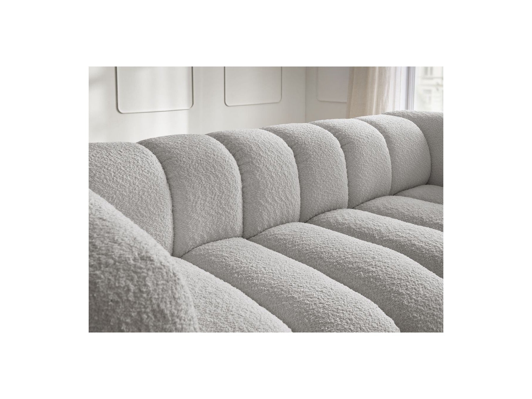 Talia - Fixed Straight 3-Seater Sofa - Bouclé Fabric