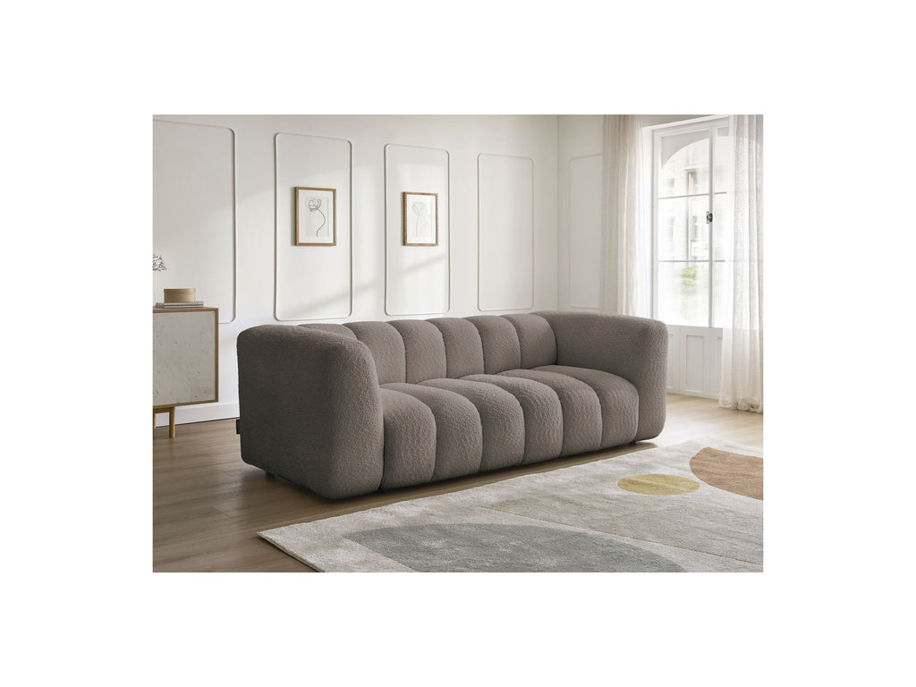 Talia - Fixed Straight 3-Seater Sofa - Bouclé Fabric