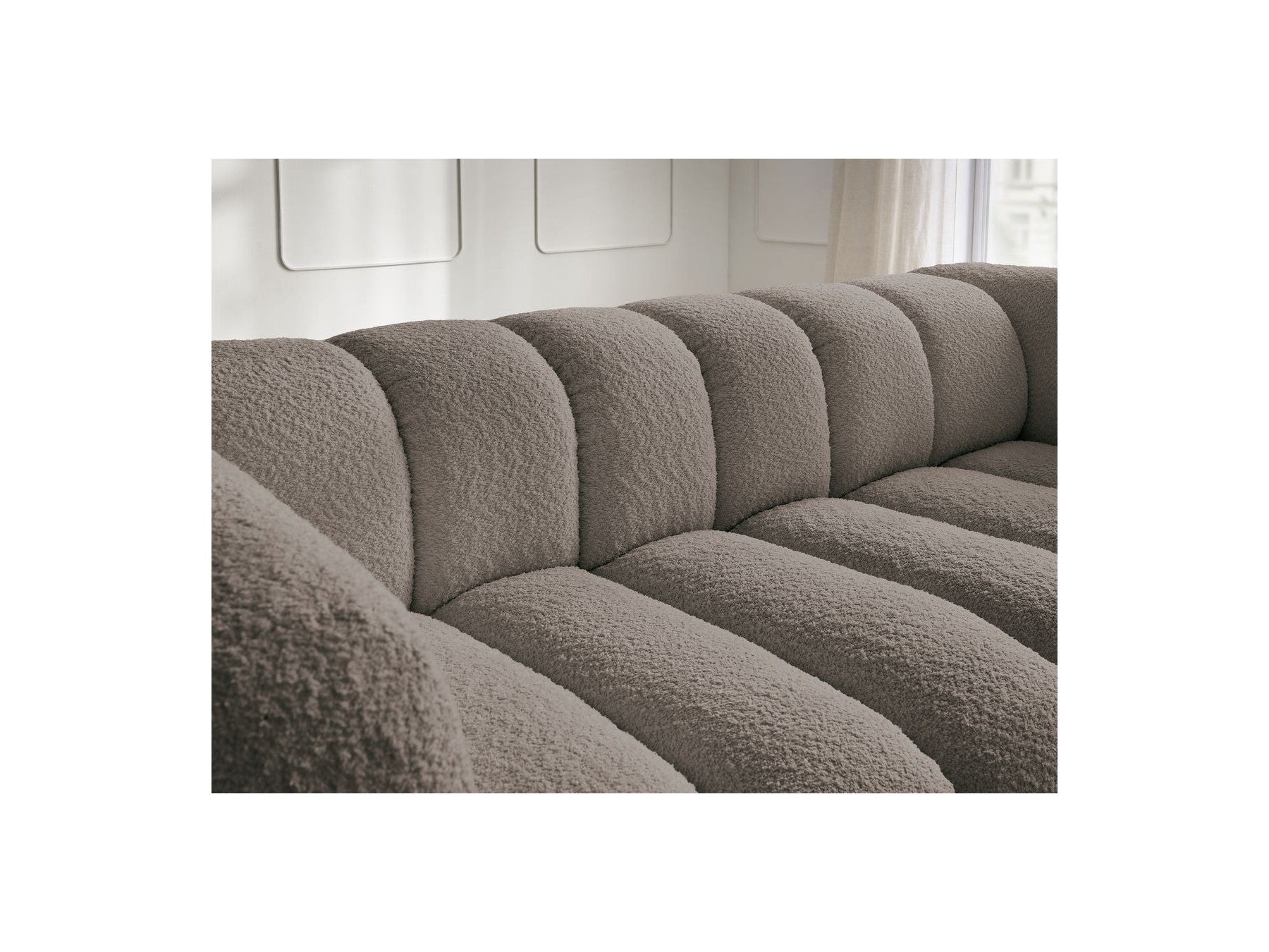 Talia - Fixed Straight 3-Seater Sofa - Bouclé Fabric