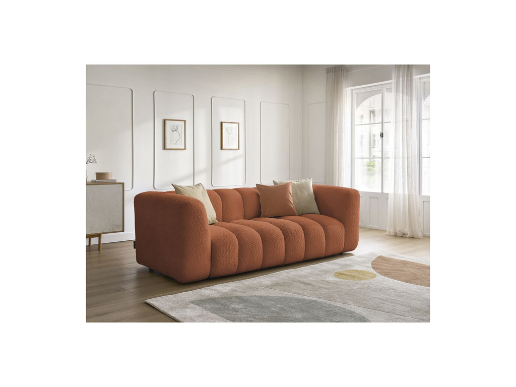 Talia - Fixed Straight 3-Seater Sofa - Bouclé Fabric