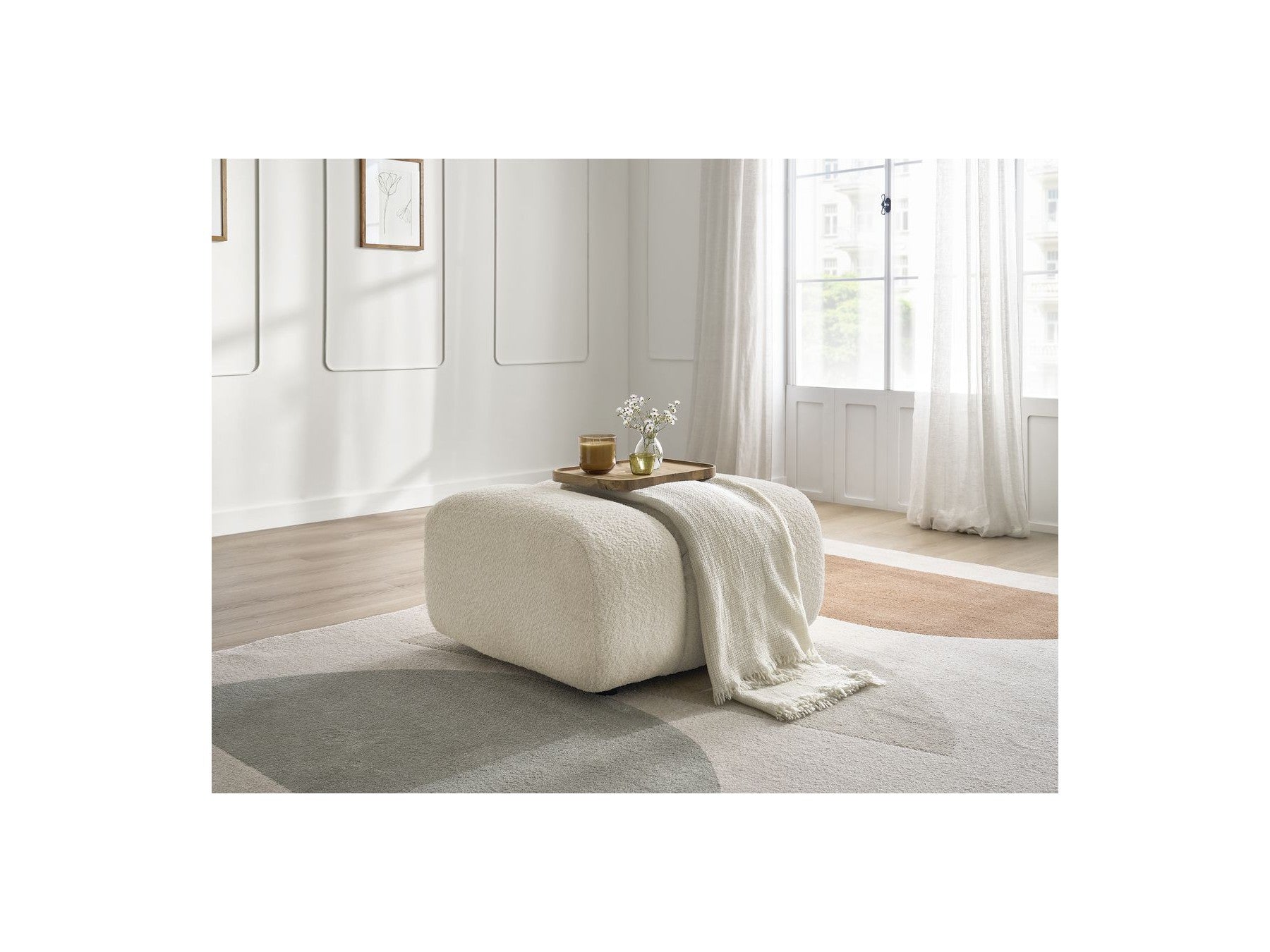 Talia - Pouffe - Bouclé Fabric