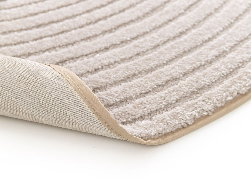 Ondelia - Alfombra redonda de pelo corto - Motivo geométrico - Beige