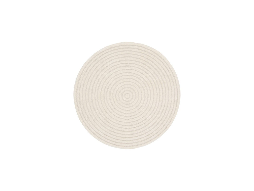 Ondelia - Alfombra redonda de pelo corto - Motivo geométrico - Beige