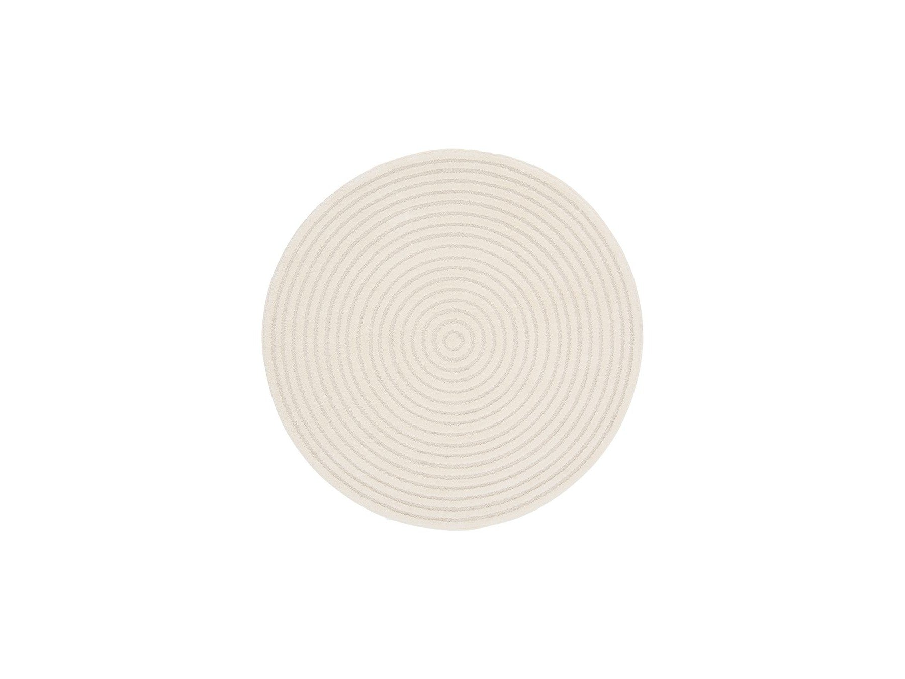 Ondelia - Alfombra redonda de pelo corto - Motivo geométrico - Beige