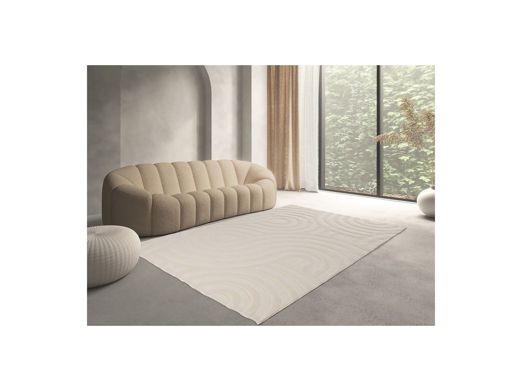Josie - Alfombra de pelo corto - Motivo abstracto - Beige