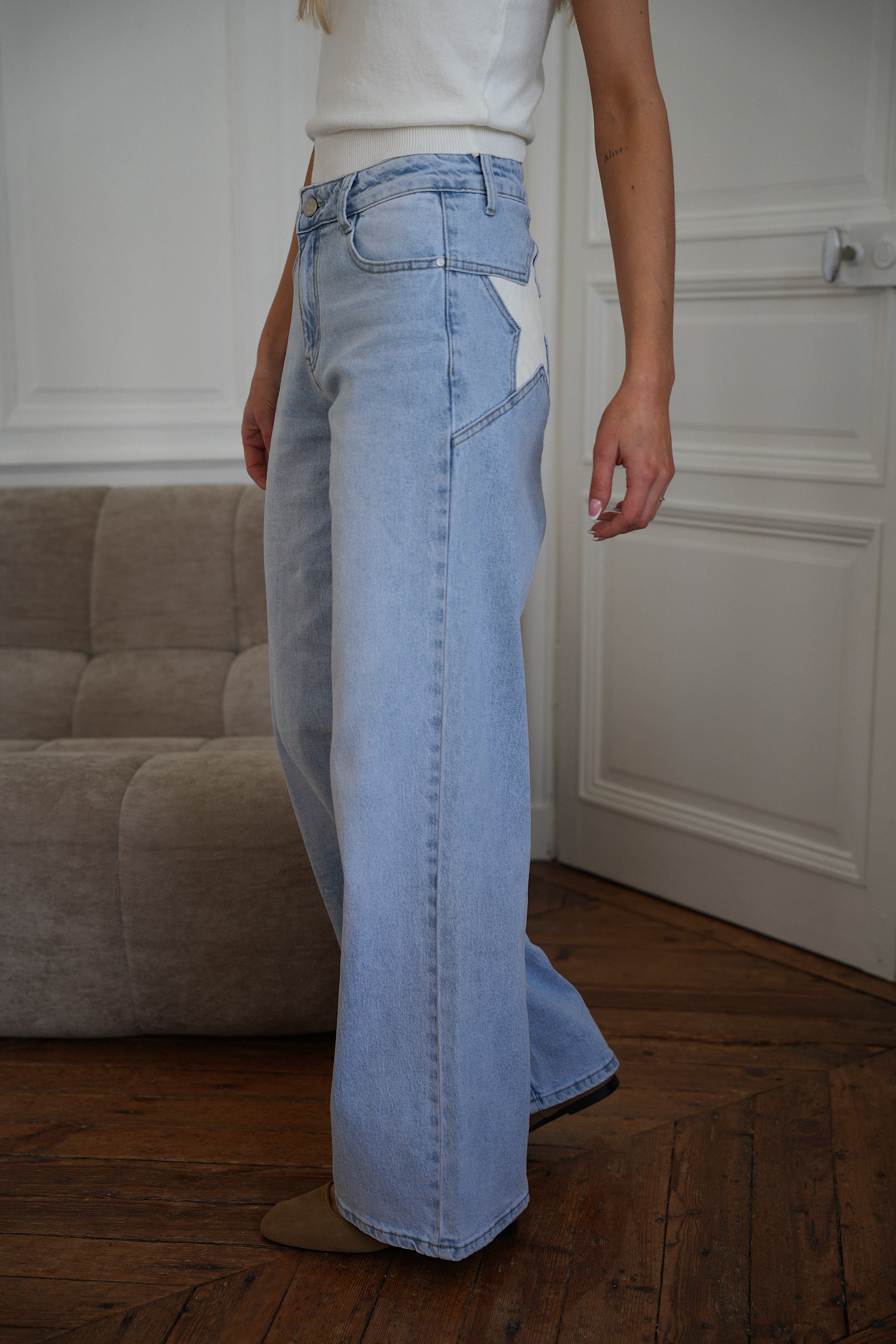 Diego Star Jeans - Blue/White