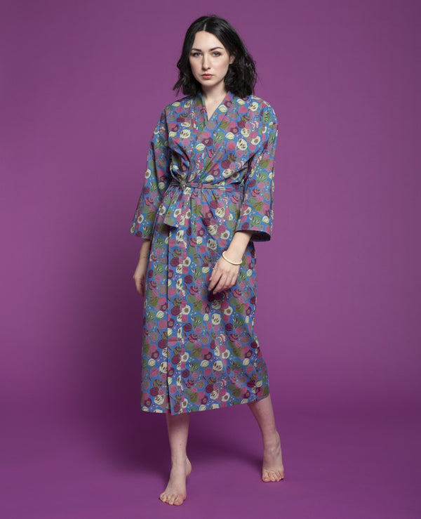 Kimono Long - Bloom blue