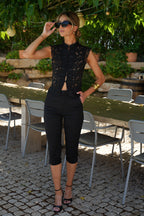 Pantalones capri Noémie - Negro