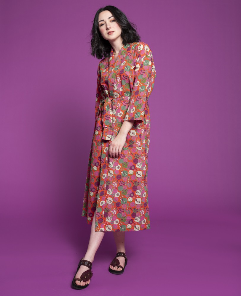 Kimono largo - Bloom orange