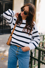 Ciste Ecru Navy Jumper