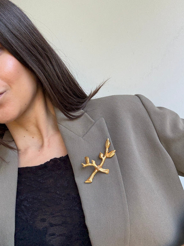 Vintage Antigona Brooch - Golden Leaves