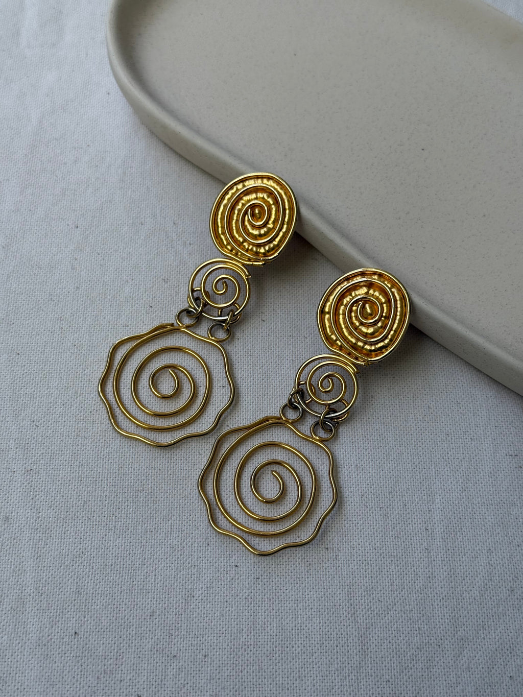 Pendientes Vintage - Espirales Doradas